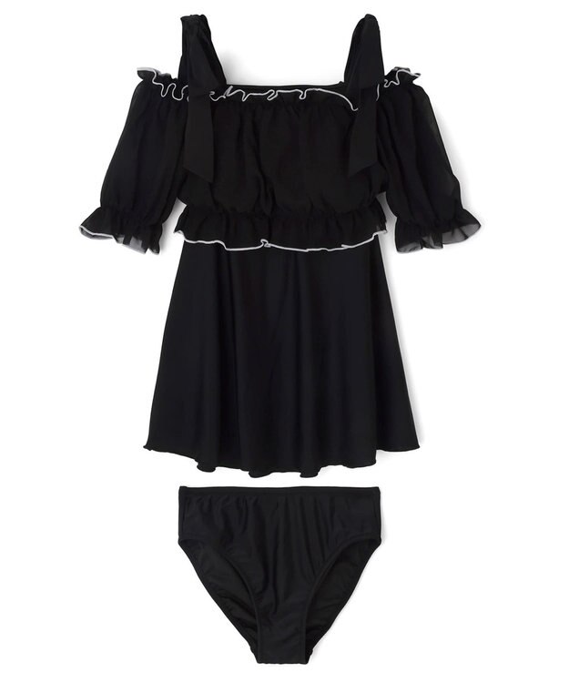 San-ai Resort（三愛水着楽園） WEB限定　Aラインワンピ9号・11号【Big Apple's（ビッグアップルズ）】 クロ