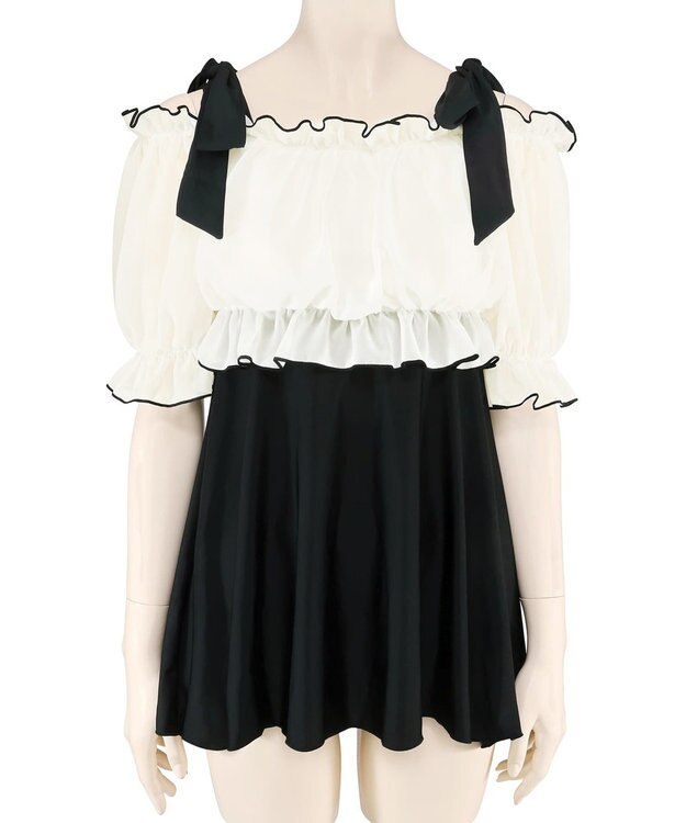 San-ai Resort（三愛水着楽園） WEB限定　Aラインワンピ9号・11号【Big Apple's（ビッグアップルズ）】 ホワイト