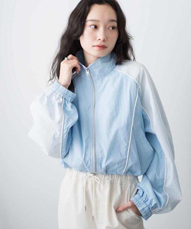 WEGO ナイロントラックブルゾン サックス