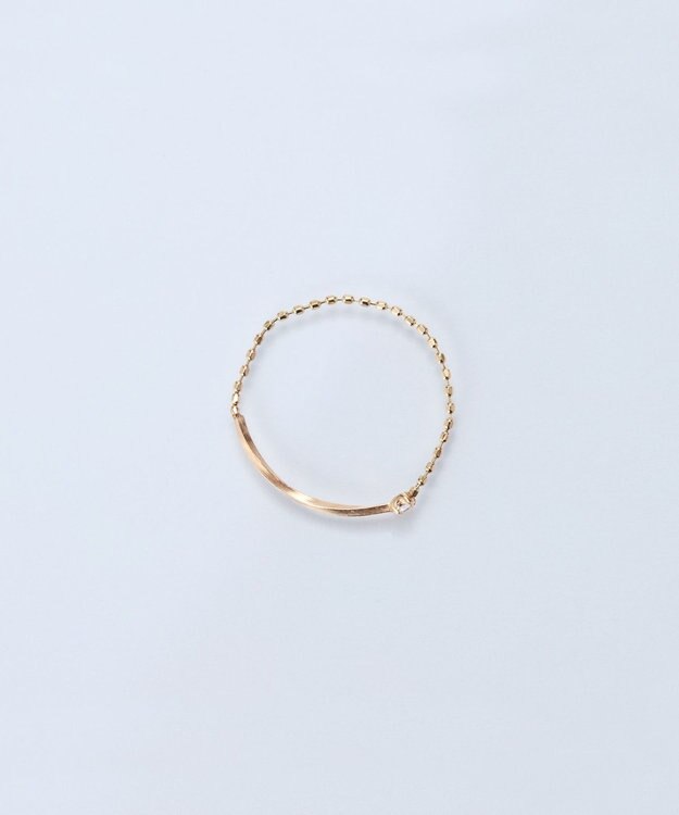 Phoebe 【K10】プレートビジューチェーンリング　ゴールド　3号/11号/13号 ゴールド