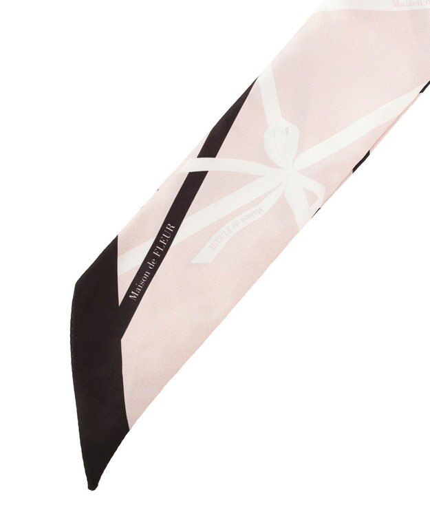 Maison de FLEUR リボンモチーフ柄スカーフ Pink