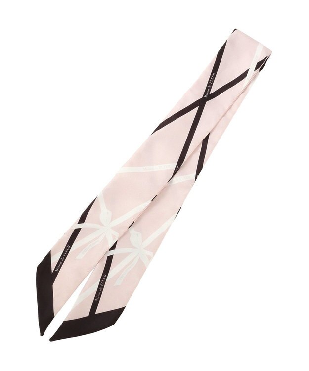 Maison de FLEUR リボンモチーフ柄スカーフ Pink