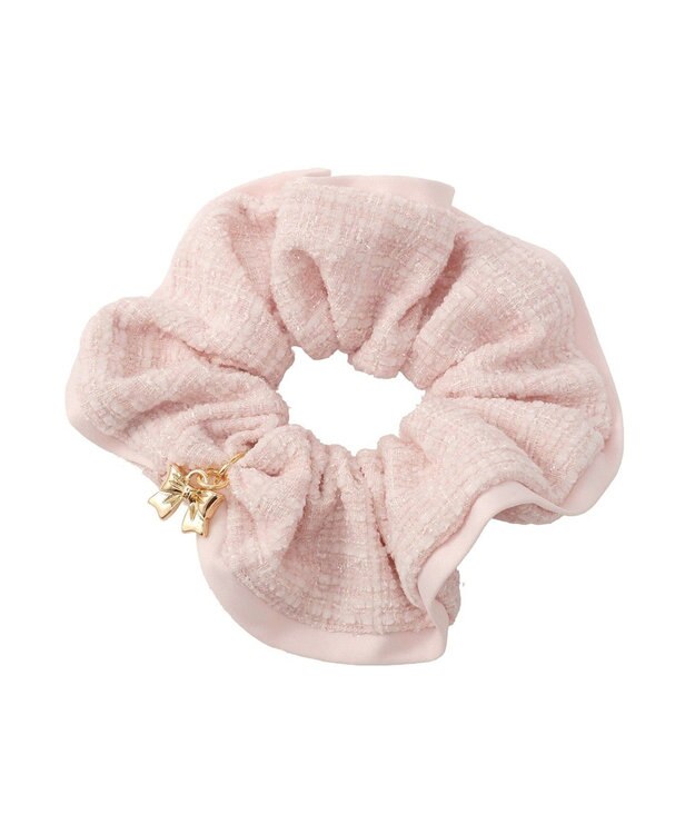 Maison de FLEUR ツイードリボンシュシュ Pink