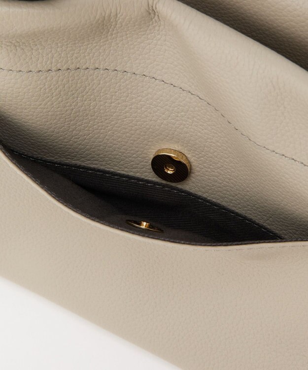 russet 【2025AW新作】レザー横長ショルダーバッグ(CE-1628) GrayBeige