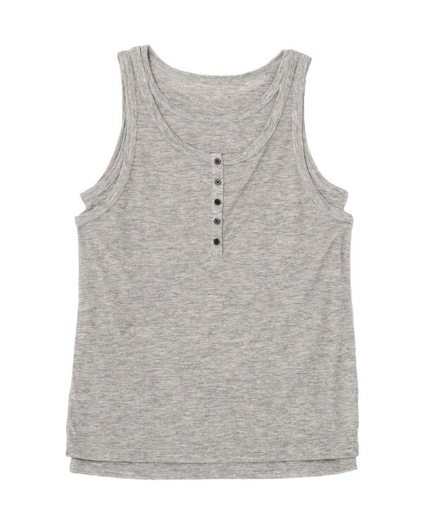 earth music&ecology 【SET】シアーフライスレイヤードタンクトップ Gray Mixture