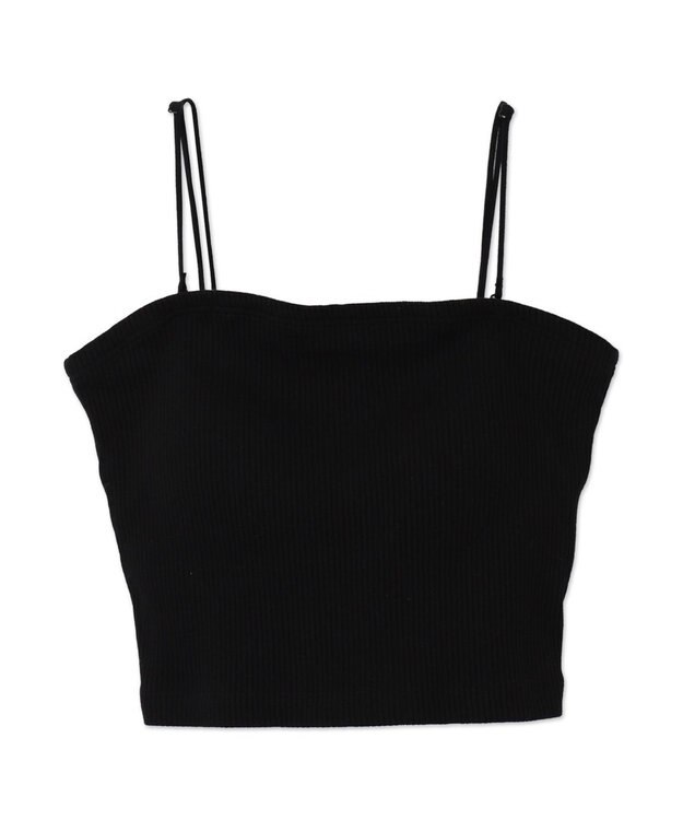 WEGO 【カップ付きインナー/SMサイズ展開】なちゅ盛れカップインショートキャミ ブラック