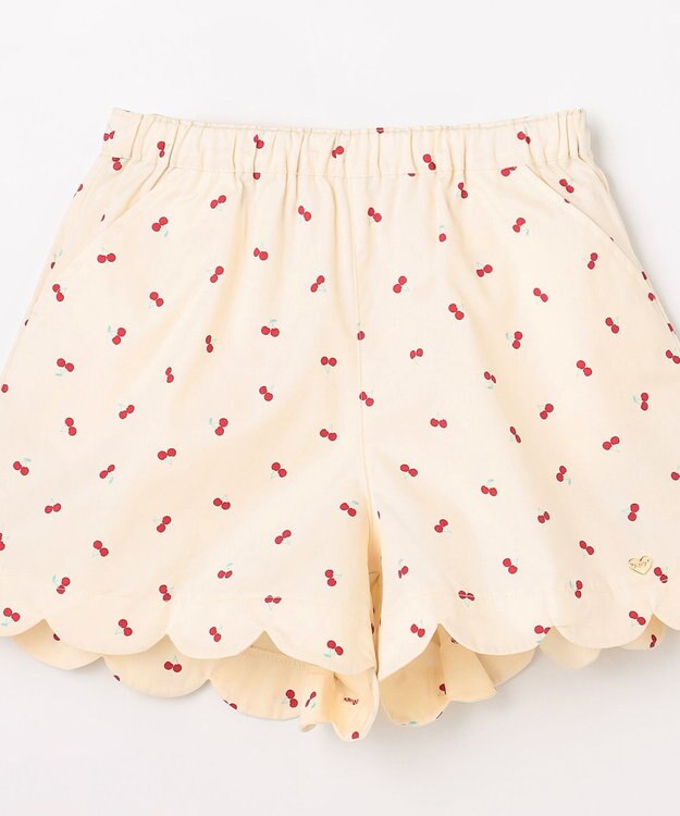 ANY KIDS 【洗濯機可能】スカラップショートパンツ エクリュ（サクランボ×ドット）