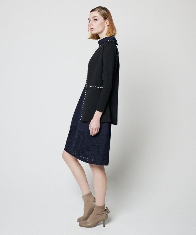 TOCCA 【洗える！】WHITE WHITE カーディガン ブラック系