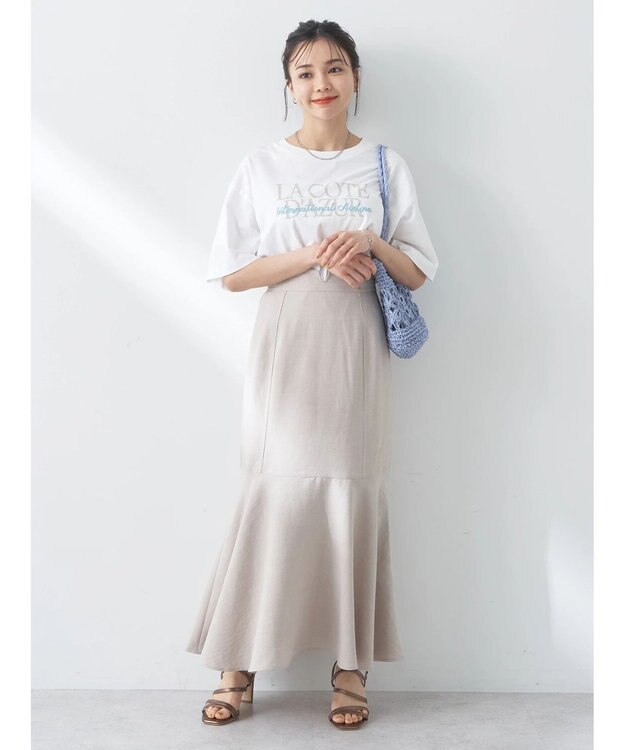 earth music&ecology リネンライクマーメイドスカート Beige