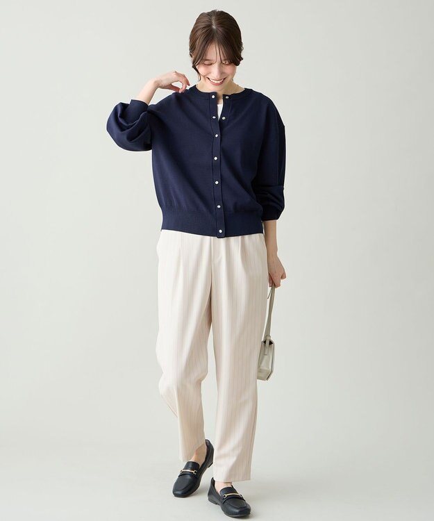 ANY スプリングカラーニットカーディガン ネイビー