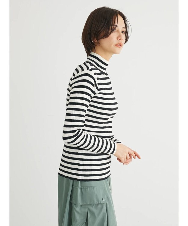 Green Parks ボーダーアソートモックネックニットプルオーバー A