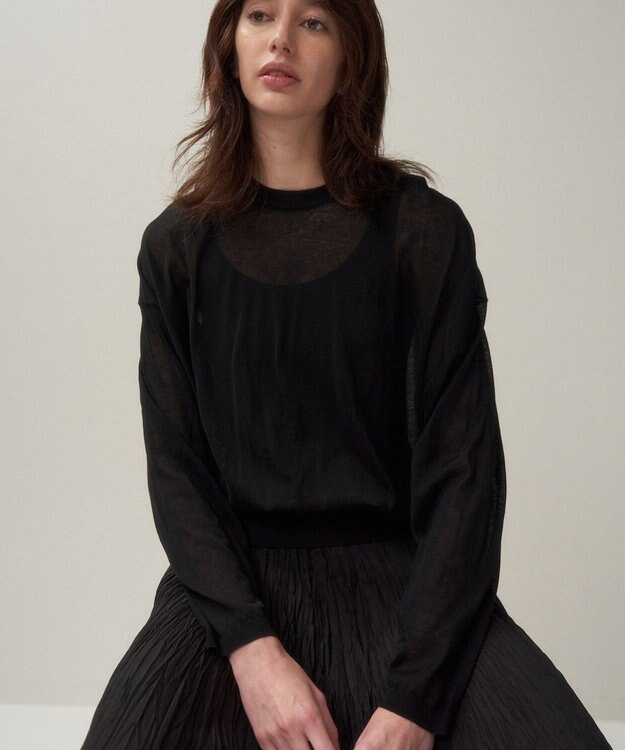 ATON COMPACT COTTON | クルーネックセーター BLACK