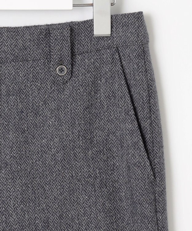 J.PRESS LADIES ネップヘリンボーンワイドパンツ グレー系