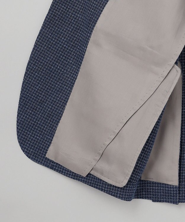 GOTAIRIKU 【尾州】ストレッチメッシュジャケット_千鳥格子柄 ネイビー×千鳥格子柄