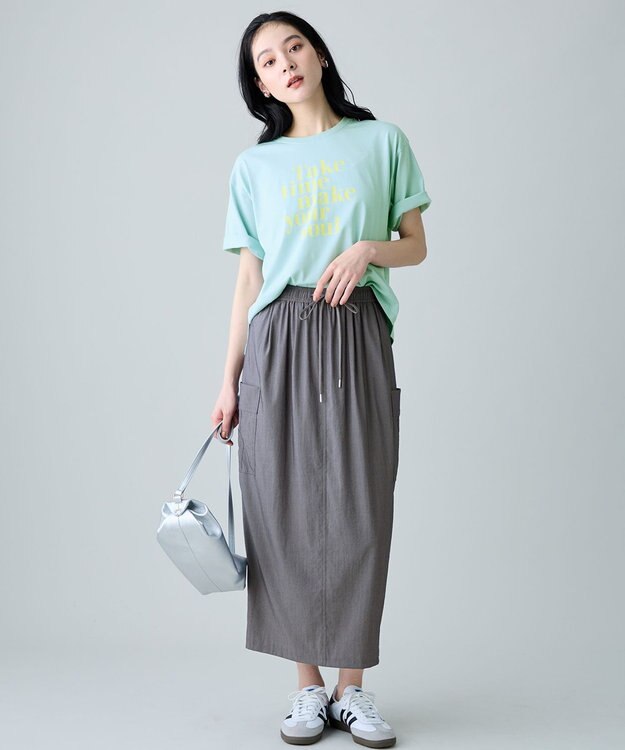 ANY ANYファンクションロゴTシャツ ライトブルー