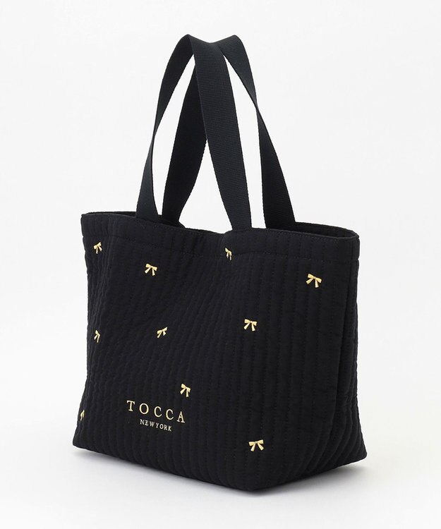 TOCCA 【WEB＆一部店舗限定】【A4サイズ対応】LUCKY SHOWER TOTE トートバッグ ブラック×リボン