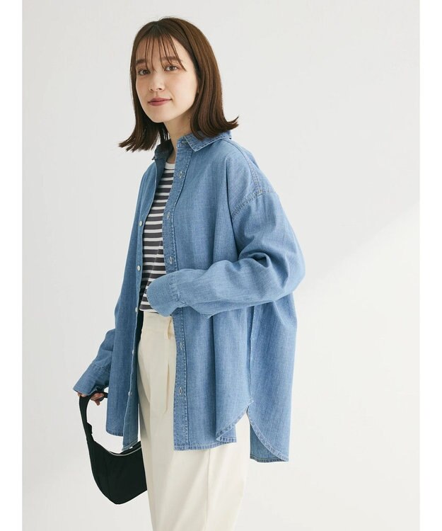 Green Parks ライトオンスデニムＢｉｇシャツ Light Indigo