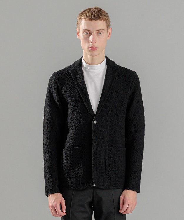 JOSEPH HOMME 新型【洗える】ヴィスコースリンクス 　ニットジャケット ブラック系