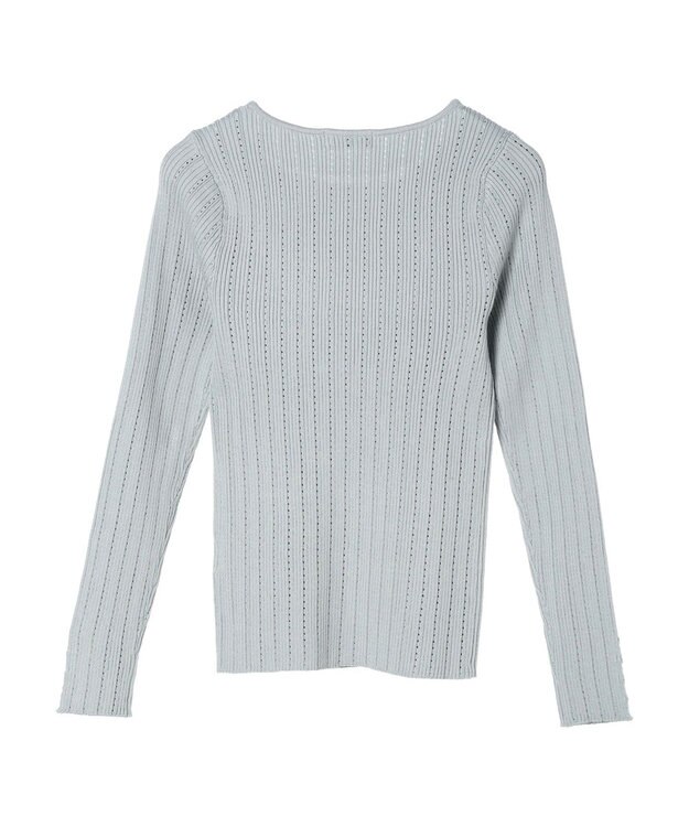 earth music&ecology ランダムリブパールニットプルオーバー Sax