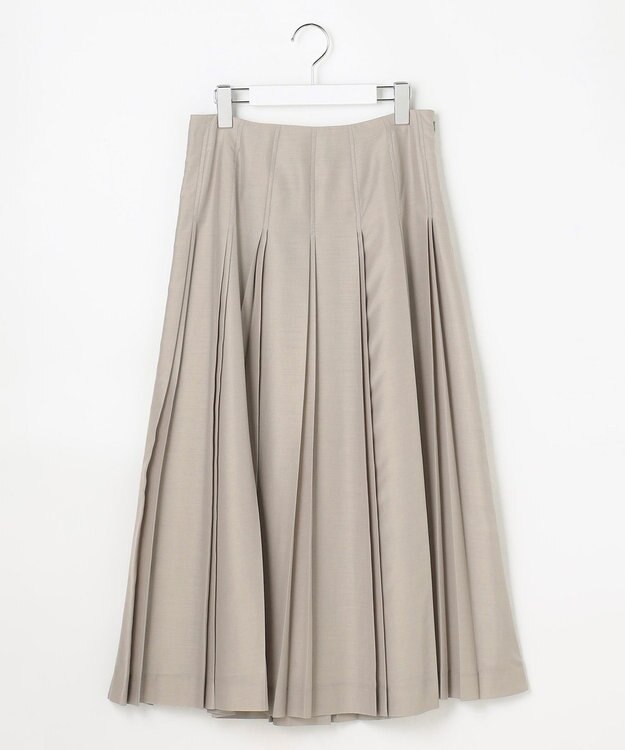 J.PRESS LADIES S エアリースパンボイル プリーツ スカート グレージュ系