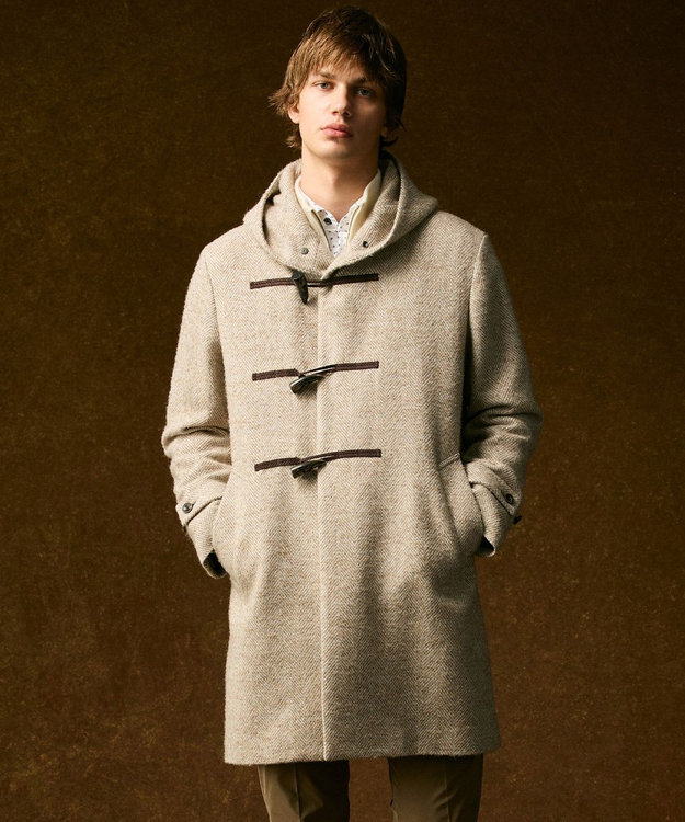 JOSEPH ABBOUD 【尾州産カシミヤブレンド×アルパカ混素材】カシミヤブレンドアルパカヘリンボン ダッフルコート ベージュ系7