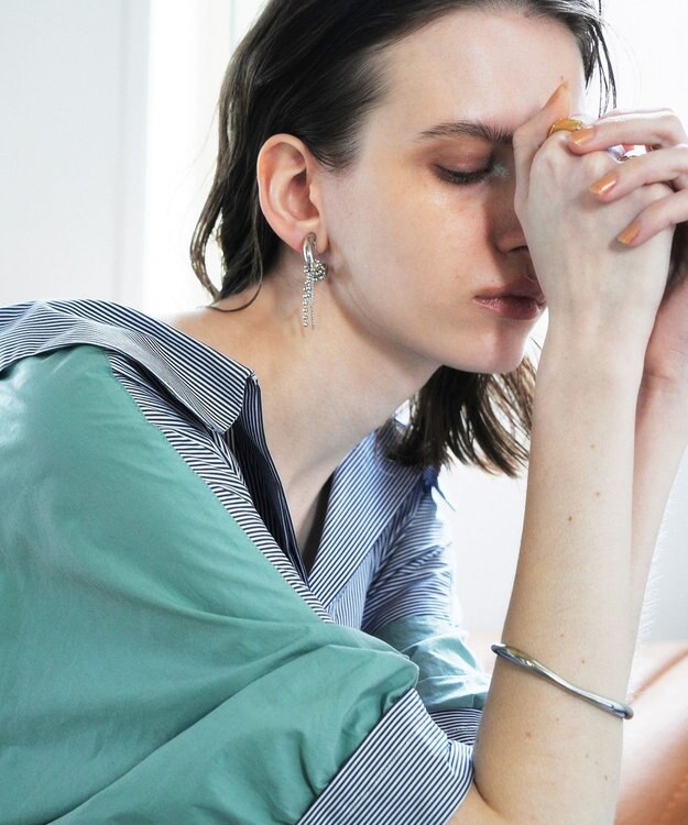 YECCA VECCA チェーンフリンジイヤリング Silver