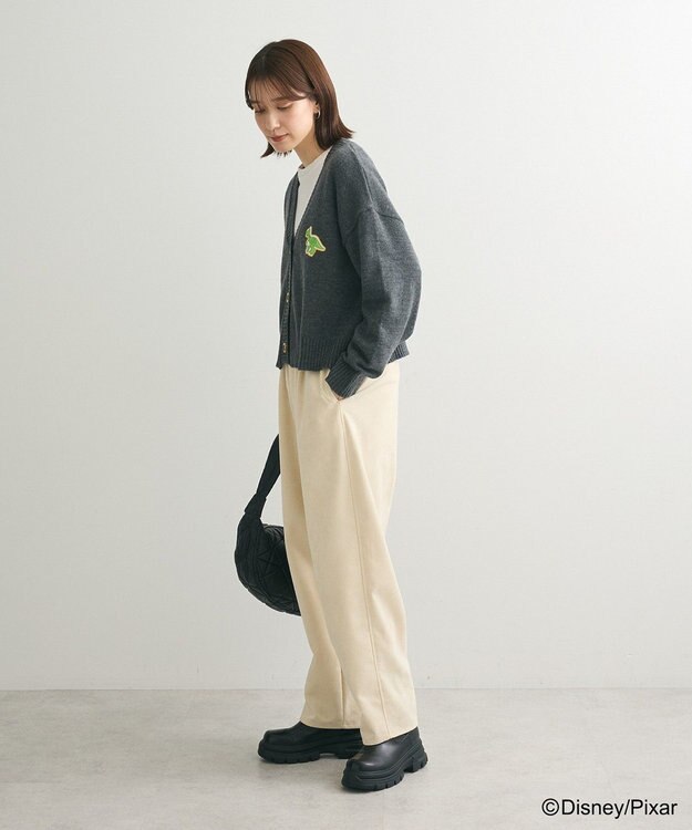 Green Parks トイストーリー／ワッペンショート丈カーディガン Gray Mixture