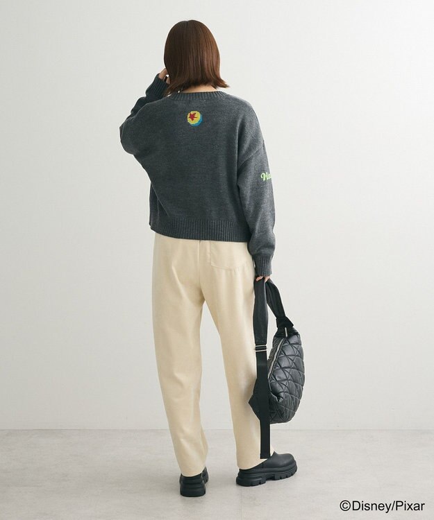 Green Parks トイストーリー／ワッペンショート丈カーディガン Gray Mixture