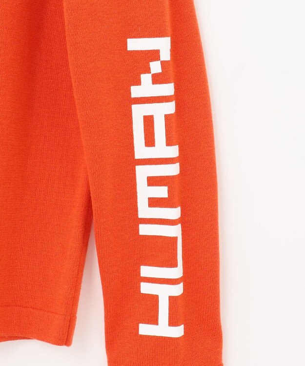 PW CIRCULUS 【WOMEN】【洗える】ベアフェイスモチーフ クルーネック ニット オレンジ系