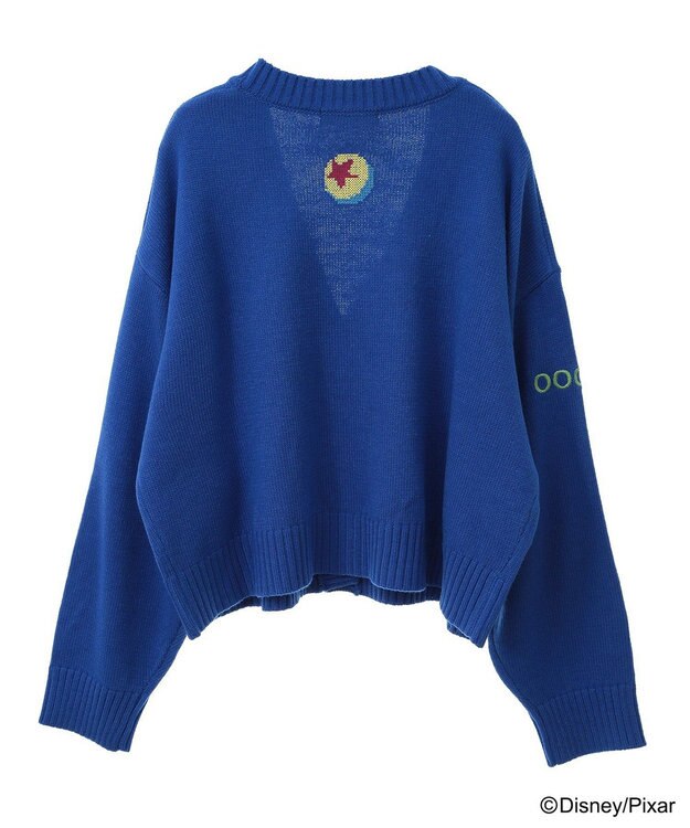 Green Parks トイストーリー／ワッペンショート丈カーディガン Blue