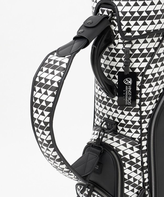 23区GOLF 【UNISEX】フラッグ総柄キャディバッグ　他と被らないデザイン ブラック系5