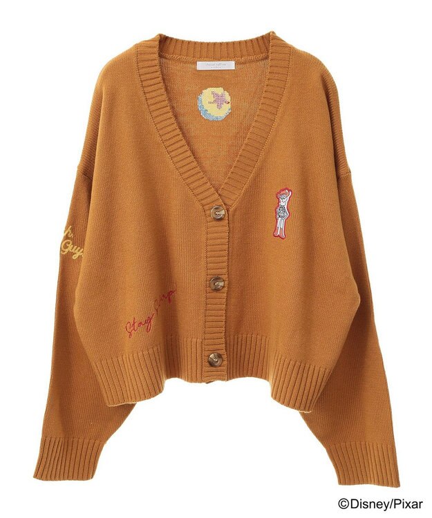 Green Parks トイストーリー／ワッペンショート丈カーディガン Brown
