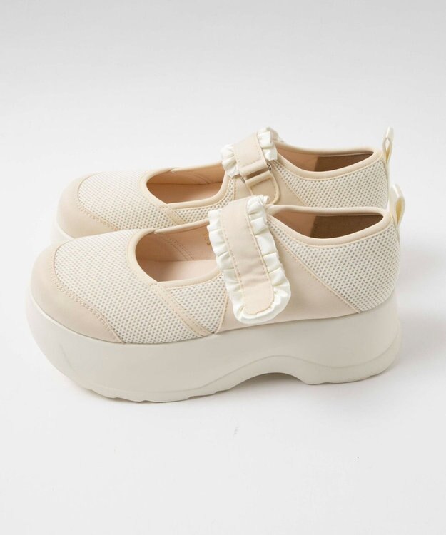 WEGO フリルベルクロシューズ ホワイトアイボリー