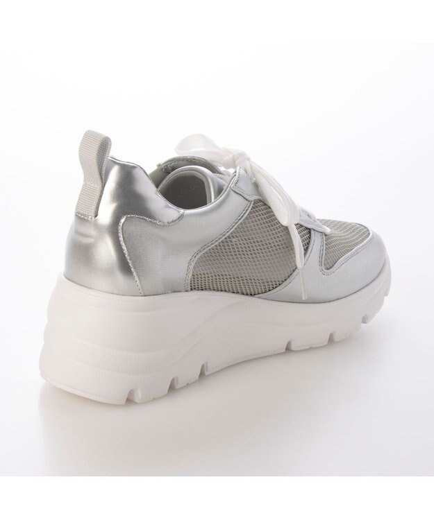 ing <ing>【WEB限定】厚底メッシュスニーカー シルバー