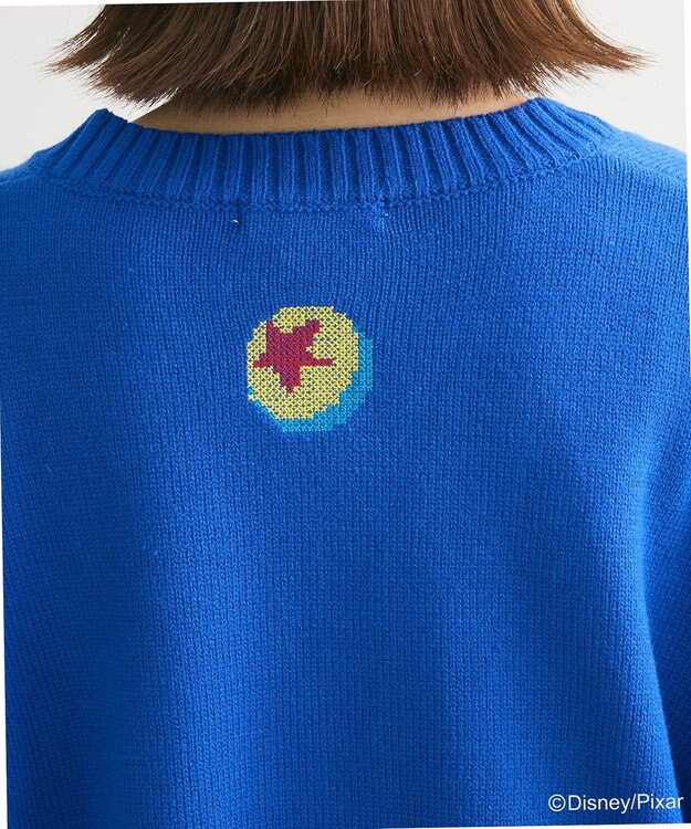 Green Parks トイストーリー／ワッペンショート丈カーディガン Blue