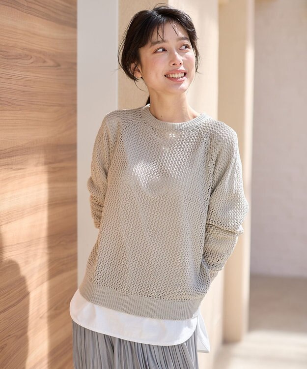 ANY L メッシュプルオーバー サンドベージュ