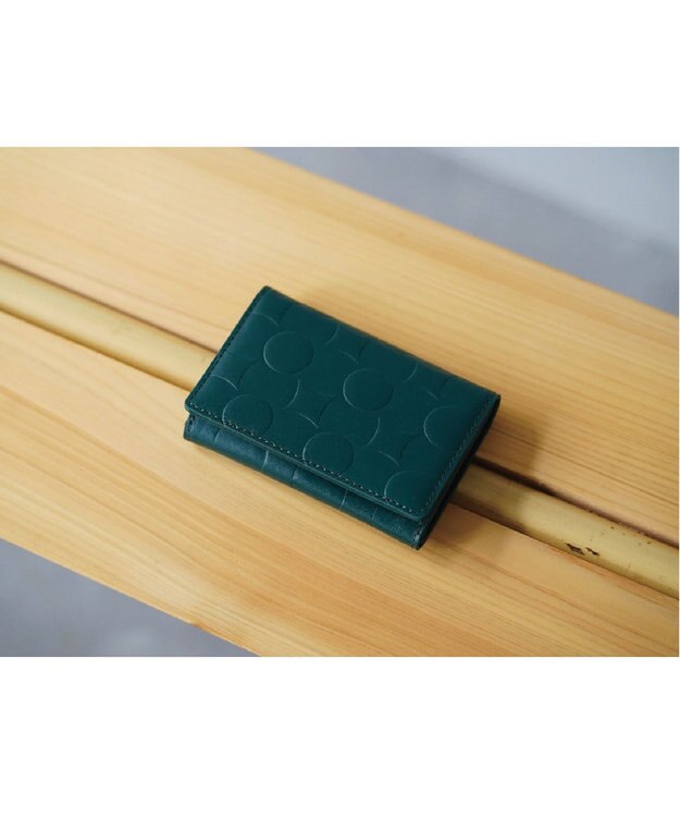 MIYABIYA La quoh with kirakaracho 南蛮七宝 エンボスレザー カードケース 松葉色(グリーン)