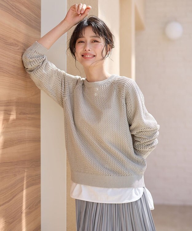 ANY L メッシュプルオーバー サンドベージュ