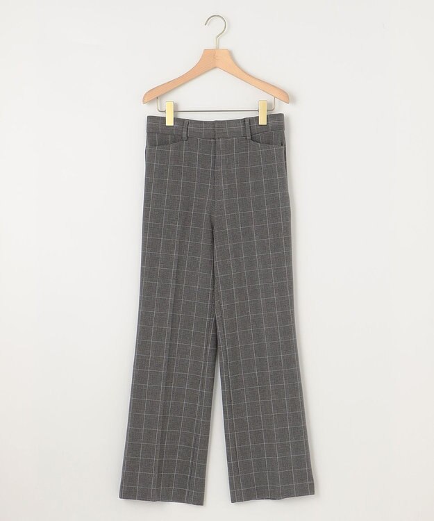 組曲 S 2WAYウォームストレッチ ストレートチェックパンツ グレー系3