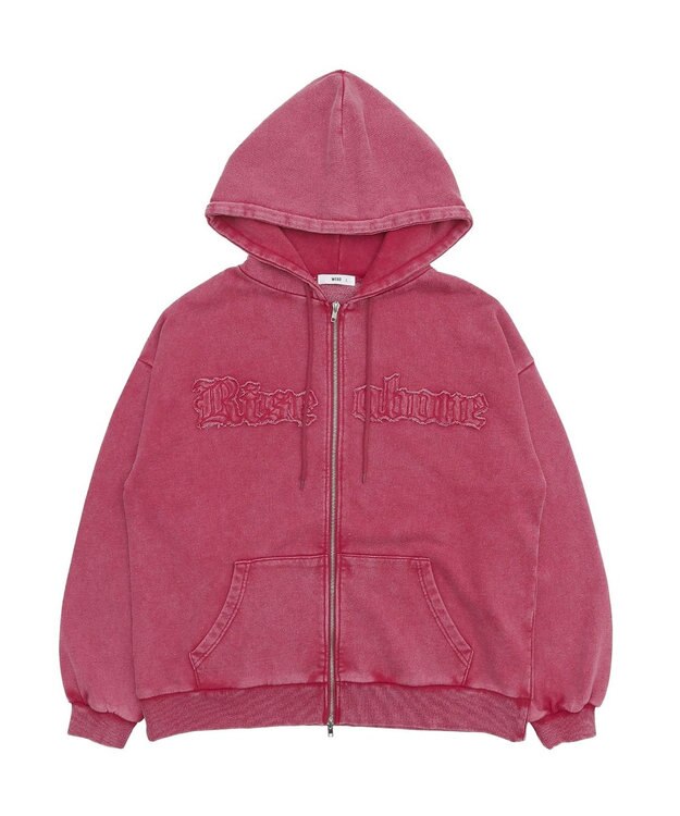 WEGO ロゴヴィンテージウォッシュジップパーカー レッド