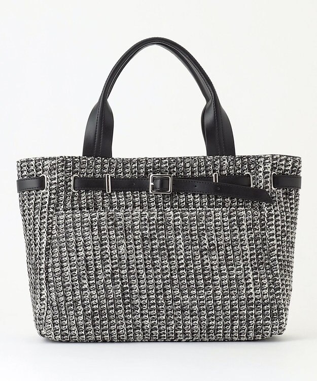 ICB 【新色追加・A4サイズ収納可】ベルトバックルトート ブラックMIX［クロッシェ］系