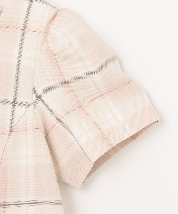 ANY KIDS ジャケット付き チェック ワンピース ピンクベージュ