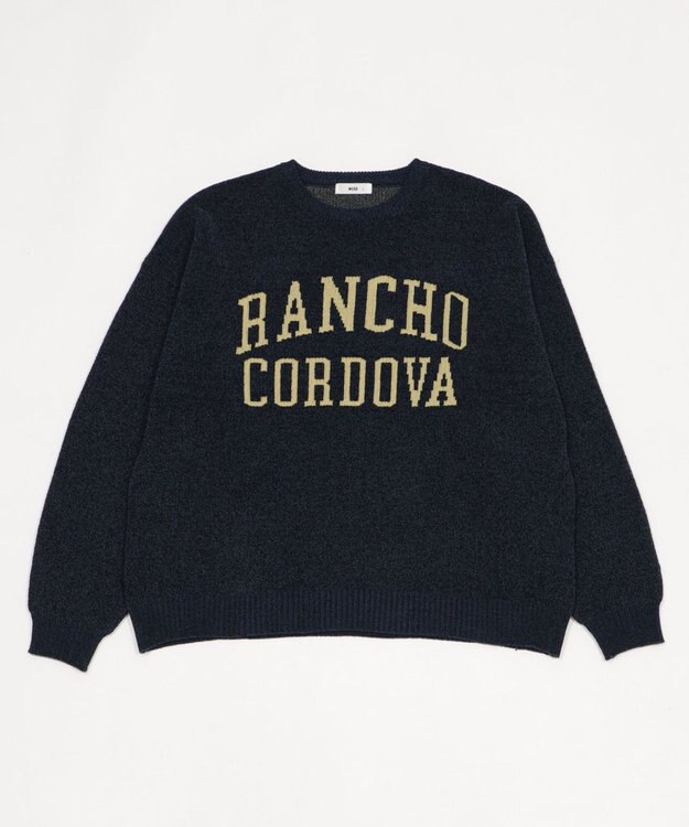 WEGO 【ユニセックス着用ITEM】ベロアモールグラフィックプルオーバー ネイビー