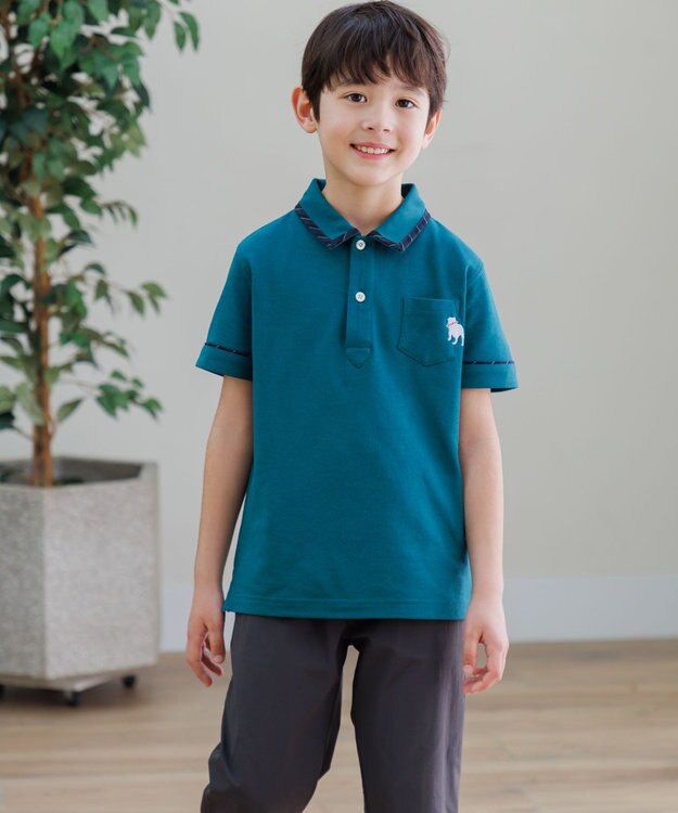 J.PRESS KIDS 【140-170cm】カノコ バックブル 半袖ポロシャツ グリーン系