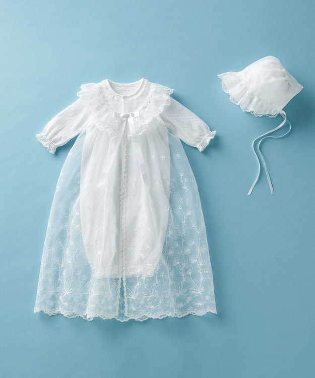 MIKI HOUSE HOT BISCUITS 【ミキハウス】【50-60cm】セレモニードレスセット【通年向け】【箱入】 白