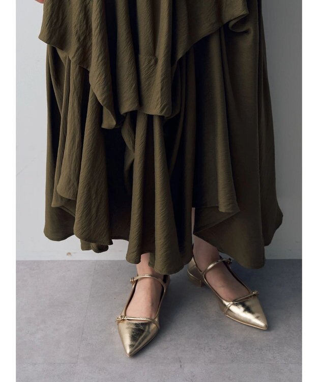 YECCA VECCA アシメデザインスカート Khaki