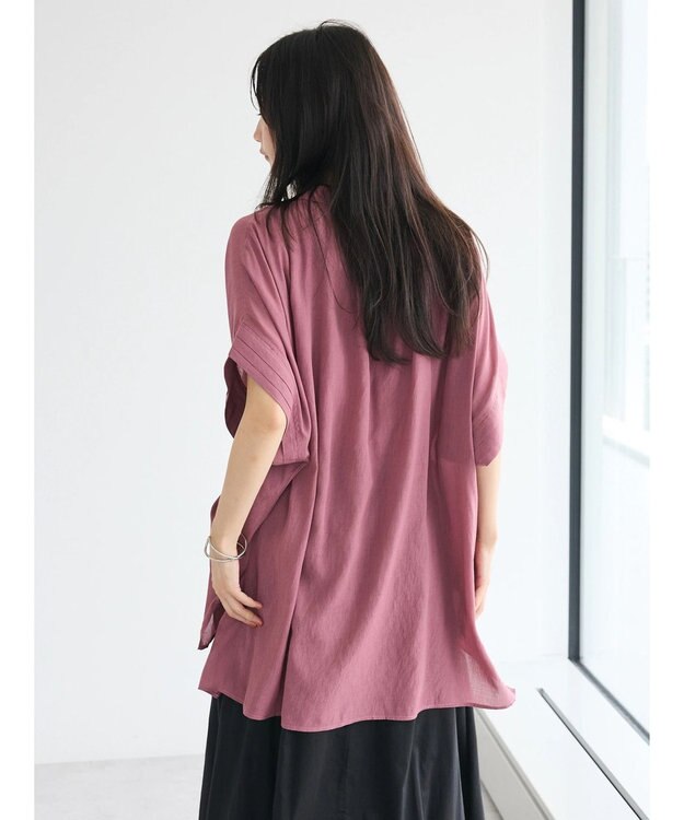 CRAFT STANDARD BOUTIQUE ヴィンテージボイルミルフィーユ襟付きシャツチュニック Pink