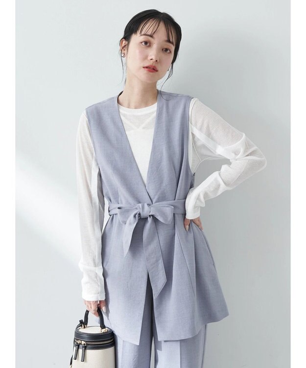 earth music&ecology リネンライクジレ Grayish Blue