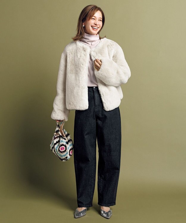 UNFILO ハイゲージウール ハイネック ピンク