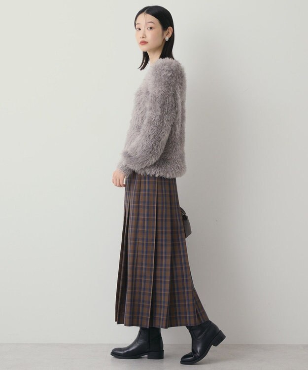 AMERICAN HOLIC Vネックシャギーニットプルオーバー Gray Beige